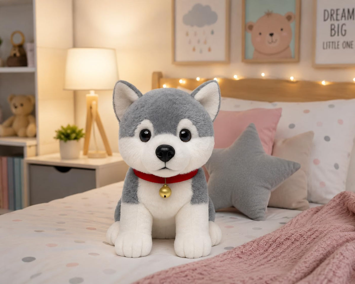 Cute Husky Dog Plush Toy – 30 cm