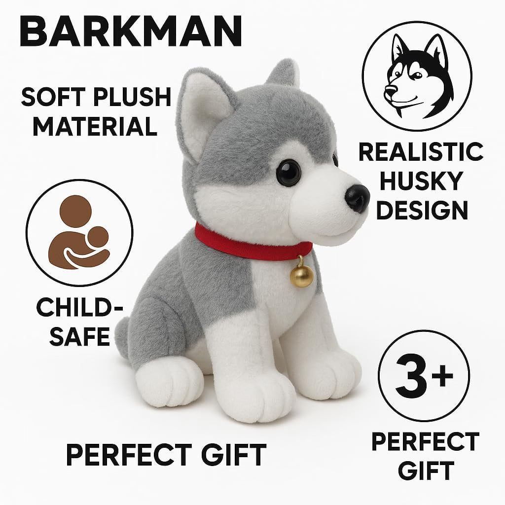 Cute Husky Dog Plush Toy – 30 cm