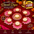 Lotus Chudi Diya Rangoli Candles