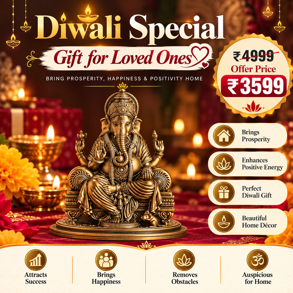 SILAII Lord Ganesha Idol for Home Decor – 6 Inch Small Ganesha Idol | Handmade Ganesh Murti | Ganesha Idols for Home & Office | Spiritual Gift & Decorative Ganesha Idols