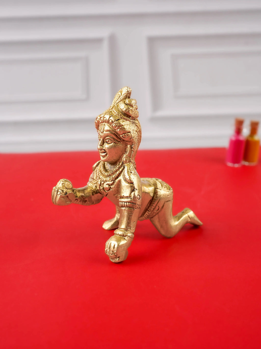 Brass Laddu Gopal Figurines - 3.5 inch - WL4332