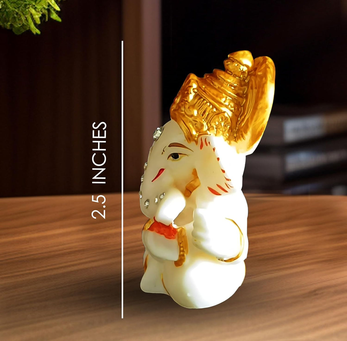 SOLOBOLO Acrylic Ganesh Idol for Car Dashboard with Small Temple for Car Dashboard,Ganesh Idol for Office Desk,Ganesha Idol for Gift,Gift for Housewarming Ceremony Mandir (Mandir with Idol),5.6x7.6 Cm