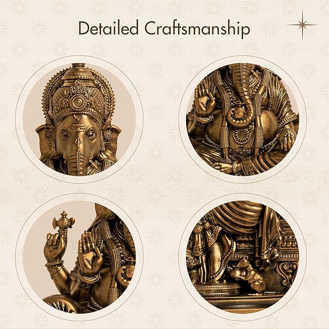 SILAII Lord Ganesha Idol for Home Decor – 6 Inch Small Ganesha Idol | Handmade Ganesh Murti | Ganesha Idols for Home & Office | Spiritual Gift & Decorative Ganesha Idols