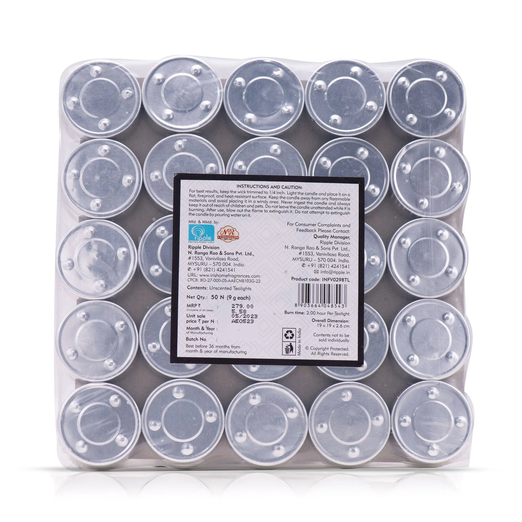 Pack of 50 Unscented Tea lights